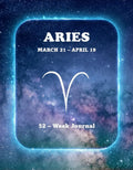 Aries 52-week Zodiac journal with starry night design for digital download illustration