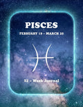 Pisces 52-week Zodiac journal with starry night design for digital download