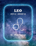 Leo 52-Week zodiac journal with starry night design for digital download illustration