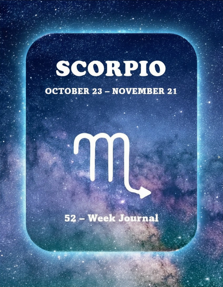 Scorpio 52-week Zodiac journal with starry night design for digital down illustration