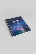 Gemini 52-Week Zodiac Spiral-Bound Journal with grey studio background.