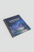 Sagittarius 52-Week Zodiac Journal with grey background.